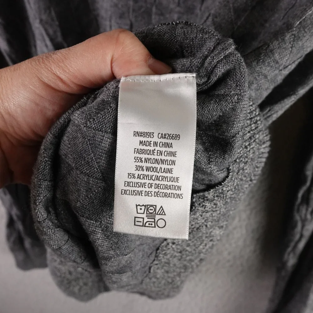 Robert Graham Mens Grey Cable Knit Quarter Zip Wool Blend Sweater Size‎ M